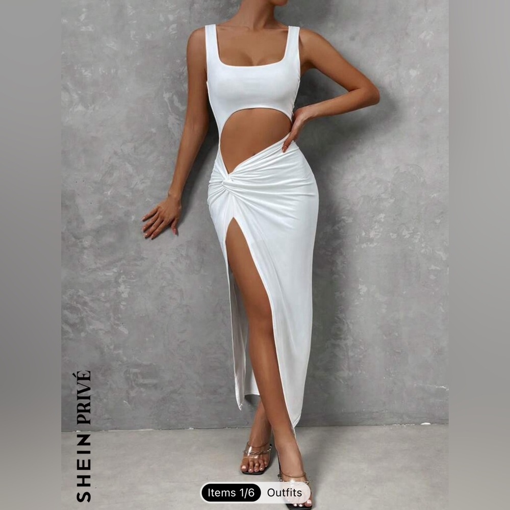 SHEIN White cut out dress. Small.